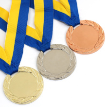 Promoção Rodada 3D Exclusiva Barata Liga de Zinco Custom Craft Lembrança Prêmio Esportivo Ouro Metal Medalha Esportiva em Branco Atacado